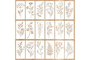 SOITZHOC Stencils for Painting on Wooden Boards,Reusable Painting,Flower Stencils for Walls,for Crafts Reusable, templates,Flower for on Wood,Walls,Furniture(18)
