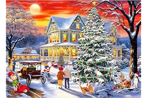 HUADADA Puzzle dla dorosłych, 1000 elementów, 1000 elementów, puzzle dla dorosłych, Impossible Puzzle, prezent z motywem Wesołych Świąt Bożego Narodzenia