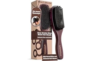 FRAMAR Slick Back Hair Brush Women – Boar Bristle Hair Brush, Slick Back Brush, Boar Bristle Brush, Smoothing Brush, Reduces Frizz and Static, Adds Natural Shine – Brown Velvet