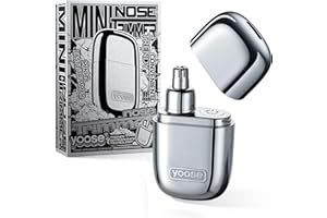 yoose Cortapelos nariz - Cortapelos Nariz y Oreja, Recargable por USB-C, IPX7, Profesional, Sin Dolor, Motor de 10 000 RPM, Resistente al agua, para Hombres y Mujeres (Plateado)