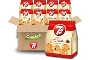 SERENDIB 7 Days Mini Croissants 185g | Premium croissant dough with creamy fillings | The perfect pantry snack | (8 Pack, Chocolate Filled Mini Croissants)