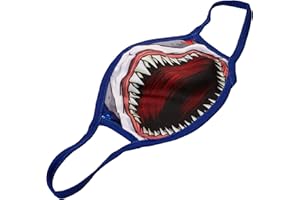 Wild Republic Mascherina per bambini Wild Smiles, perfetta da applicare sopra alla mascherina per uso medico, riutilizzabile, lavabile, mascherina metà viso, motivo squalo