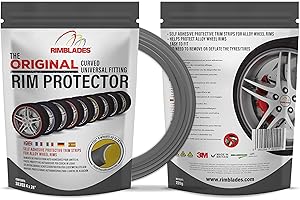 Aroba, RIMBLADES ULTRA, 2022, anneau de protection des jantes en aluminium, autocollant pour bords des jantes, styling pour jantes, protection pour rebord de la jante (gris)