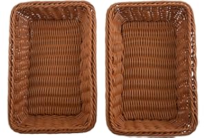 Giilayky 2 cestas rectangulares para mesa o mostradores para pan y verduras de sauce para mercados y panadería