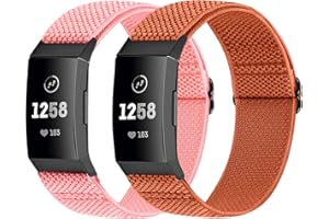Janpso 2 Pack Bracelet de Remplacement Compatible avec Fitbit Charge 4 /Charge 3 /Charge 3 SE, Bande de Sport en Nylon Respirant Réglable pour Hommes Femmes