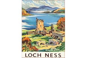 ABLERTRADE Plaque en métal 20,3 x 30,5 cm Loch Ness Lake Écosse Écosse Grande Bretagne Voyage publicité Art en métal Poster mural Plaue Décor