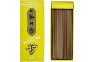 Nippon Kodo Morning Star Patchouli kadzidełka w stylu japońskim z 200 batonami, w zestawie uchwyt na kadzidełka