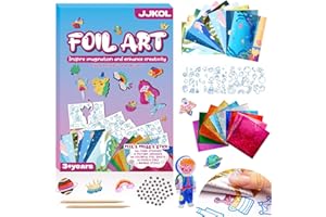 JJKOL Manualidades con Foil Actividad, DIY Creativo Kit Manualidades Niños con Múltiples Temas, para Regalos Cumpleaños Niños Colegio, Arte Foil Actividad para Infancia 4 Años o Más