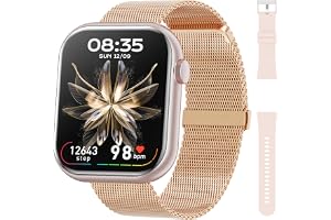 Hwagol Smartklocka (svar/ringa samtal), 4,70 cm fitnessmätare, smartwatch hjärtfrekvens/sömnövervakning/stegräknare/kalorier