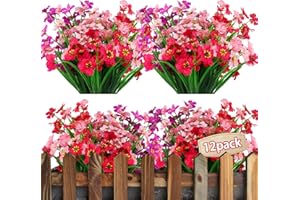 ‎KYYLZ KYYLZ 12 Bündel Kunstblumen wie Echt Balkon Künstliche Blumen Wetterfest Künstliche Balkonpflanzen Kunstpflanzen Außenbereich UV-beständig Balkonblumen für Balkon Dekoration,Garten,Outdoor