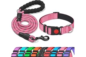 haapaw Reflective Dog Collar Padded with Soft Neoprene Breathable Adjustable Nylon Dog Collars for Small Medium Large Dogs