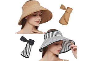 Maylisacc Cappello Visiera Pieghevole Cappello Estivo da Sole Donna con Lovely Bowknot da Donna UPF 50