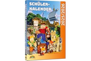 Schülerkalender 2025 / 2026 mit Minecraft; inklusive Tipps, Tricks & Crafting-Rezepten