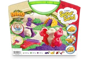 ANIMAGIC Goliath. Super Sand. Mallette Dinosaure. Crée ton Univers de Dino. Sable Magique. 3 Moules Dino. Loisirs Créatif. A Partir de 3 Ans. 924253.006, Taille unique