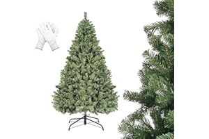 AIMOSEN Árbol de Navidad Artificial 180 cm con 960 Puntas, Abeto Artificial PVC Ignífugo, Montaje Rápido, Soporte de Metal, Decoración de Ramas Exuberantes para Sala de Estar, Patio, Césped, Fiestas