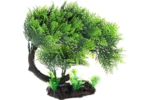 VOCOSTE 1pcs Aquarium Plastique Plant, Artificiel Aquatique Plant pour Poisson Réservoir Paysage Plant Décoration,7.87" Vert