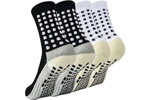 cheap4uk Grip Socks Football 2/3/4 Pairs Running Socks Trainer Socks for Men Women Kids with Rubber Dots Non Slip Football Grip Socks for Football Basketball Running Hiking Hockey