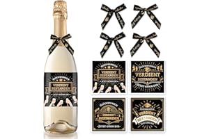 HOWAF 4 Flaschenetikett Verdient Bestanden, Abschluss Flaschenetikett Graduation Aufkleber Prüfung Bestanden Schleife für führerschein bestanden Bachelor Abschluss Geschenk ABI Abitur 2025 Geschenke