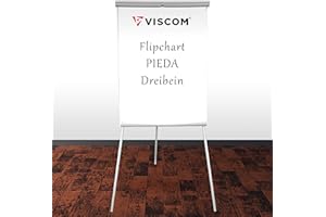‎VISCOM Flipchart PIEDA mit Dreibein-Stativ - magnetische Oberfläche - vielseitig einsetzbar - Whiteboard mit Stativ - höhen-verstellbar