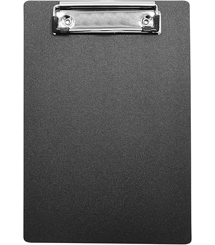 Porte-bloc A5 En Plastique Avec Pince Métal - Bleu Foncé, Rigide, Idéal Pour Notes Et Mémos