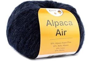 TRICOT CAFE' Alpaca Air - Filato Misto Lana e Baby Alpaca Super Morbido, Effetto Nuvola - Blu Notte 9