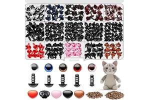 Urtioty 752pcs Safety Eyes and Safety Noses with Washers for Toy Making, Colorful Plastic Safety Eyes and Noses Assorted Sizes for Doll, Plush Animal and Teddy Bear Craft Making
