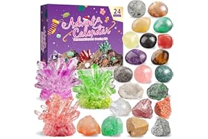 GRENFIELD Crystals Advent Calendar 2025 & Crystal Growing Kit, 24 Days Crystal Gemstones Minerals Rocks & Fossils Advent Calendars, Christmas Countdown Calendar for Birthday Xmas Girls Boys Kids Men Women