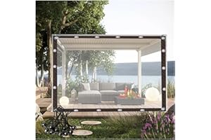 CGHHDY Rideau Pergola Extérieur Rideaux Jardin Bâche Transparente Housse Anti-UV, pour Carport, Balcon, Pergola Personnalisable (Color : Transparent, Size : 4x2.5m/13.2x8.25ft)