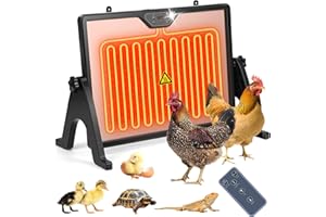 TAWD Chicken Brooder Heater, 180W Dual-Sided Heating Radiant Chicken Coop Heater with RC & Timer, 360° Angle Adjustable with Stand, Built in Lighting, Brooder Heat Plate for Chicks Young Poultry
