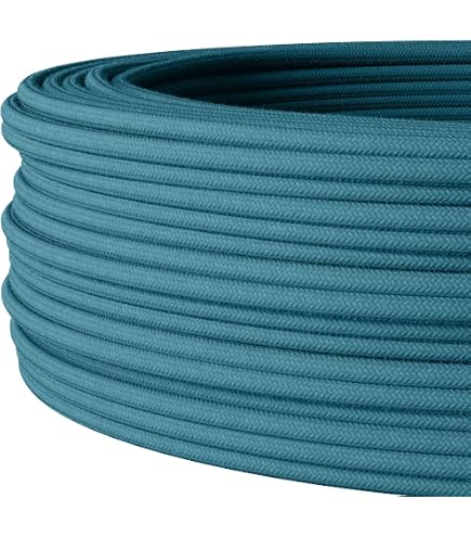 Textilkabel Für Lampen – 5 Meter, 3-adrig (3x1,50mm²), Graue Baumwolle, Made In Italy