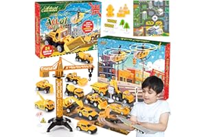 Tsokize Adventskalender Auto Kinder 2025, Kinderspielzeug ab 1 2 3 4 5 6 Jahre Junge Weihnachtskalender Kinder 2025 Geschenk Jungen 1 2 3 4 5 6 Jahre Baustellenfahrzeuge Kleine Geschenke für Junge