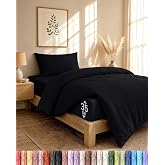 Utopia Bedding 3 Piece Bed Set &ndash; 90 cm Bed (Black) | Duvet cover 135 x 200 cm, fitted sheet 90 x 190 cm and pillowcases 50 x
