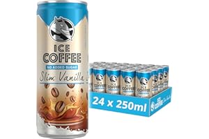 HELL ENERGY HELL Ice Coffee Slim Vanilla Latte | No Added Sugar | 24 x 250ml Cans | 40mg/100ml Caffeine | Contains Arabica Coffee Extracts | 75% UHT Milk | Ready To Drink