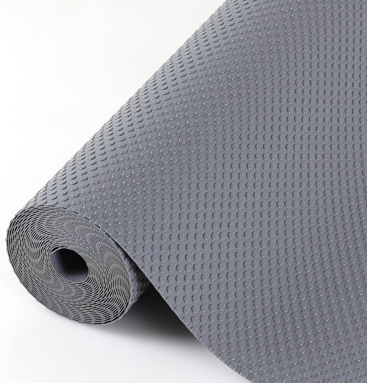 Hersvin 45cmx500cm Plastico Protector para Cocina Cajones, Alfombras Non Adhesivo para Nevera Mueble Fregadero Estante Organizador Cubiertos EVA Cubre Encimera(Gris Oscuro/Punto)