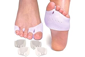 AGP Store Almohadilla Metatarsal Y Separador Dedos Pie, Corrector Para Dedos De Pies De Silicona, Alivio Para Tus Juanetes O Hallux Valgus. Pack De 2 Pares De Espaciadores De Dedos..