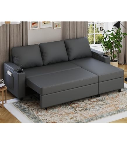 Canapé Modulaire Pour 4 Personne Et 2 Coussins En Velours Côtelé Taupe