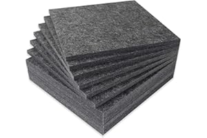 BXI Thickened Sound Absorbing Panels - 12 Pack 300 X 300 X 12 mm Dense Acoustic Panels, Echo Noise Reducing Sound Panels, Tackable Studio Panels for Wall and Ceiling Acoustic Treatment