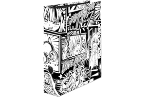 FALKEN Oryginalny segregator Falken Manga Black&White. Made in Germany. 8 cm szerokości DIN A4 wegański segregator pierścieniowy segregator na dokumenty segregator biurowy segregator plastikowy