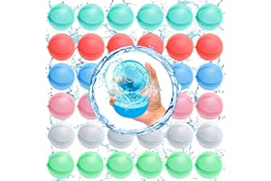 MWZEAUL 36pcs Wasserbomben Wiederverwendbar für Kinder,Selbstschließend Wasserbomben,Wasserballons Wasserspielzeug Pool Spielzeug Strandspielzeug für Sommer Party Wasserschlacht Familienspiel Outdoor