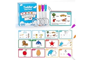 WJPC 120 PCS, 236 Pictures Alphabet Flash Cards for Toddlers 2-8 Years, Toddler Flash Cards, Phonics Words, With Animals, Fruits, Vegetables, Numbers, Phonics, Alphabet, Drawing, Writing