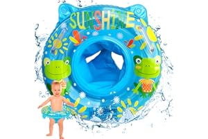 FMKLDENA Baby Schwimmring, Verstellbare Baby Aufblasbarer Schwimmreifen, Schwimmring Baby mit Schwimmsitz, für Kinder 6 Monate bis 36 Monate