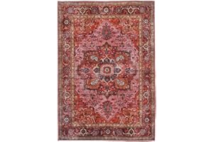‎RUGVISTA RugVista Georgia Oriental, Teppich, Moderne Teppiche, 230 x 160 cm, Rechteckig, Mittlerer Stapel, Wohnzimmer, Schlafzimmer, Küche, Maschinenwäsche, Oeko_tex_100, Rot/Rosa
