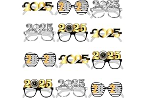 KatchOn, Happy New Year Eyeglasses 2025 - Pack of 12, NYE Glasses | 2025 Glasses New Years Eve for Happy New Years Decorations 2025 | New Years Eve Party Supplies 2025 | New Year Sunglasses 2025