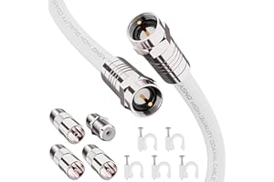 ASNQ RG6 Coaxial Cable Connector Set 2 m - Extension for Satellite Cable and Antenna Cable for High Speed Internet, Broadband / Digital TV - RG6 Press Connector - Digital Audio Cable Coaxial Cable