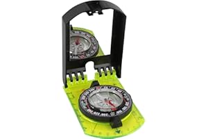 AceCamp 3109 kompas na karty, mały, chowany kompas kieszonkowy z lusterkiem do orientacji podczas wędrówek, aktywności na świeżym powietrzu, igła tłumiona płynami, 3109