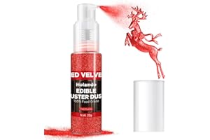 HOLAMDO Glitter Commestibile Spray Rosso, con Polvere Scintillante, 20g Coloranti Alimentari - Decorazioni Torte, Cocktail, Bevande, Caramelle, Glassa, Macarons, Dolci per Glitter Alimentare Comestibile