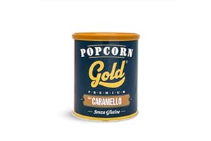 Fun Food Italia Popcorn Gold Premium, Senza Glutine, Gusto Caramello, in Barattolo da 60 G