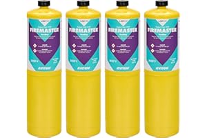 LavaTap – Firemaster MAPP Gas 400g Blow Torch Fuel for Plumbing, Brazing, Soldering, Metalwork & Heating – Hotter Than Propane – Professional Torch Gas Range (4 Units)