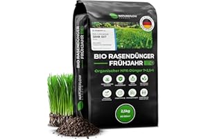 Bio Rasendünger Frühjahr & Sommer TESTSIEGER Made in Germany – 2,5kg für 100qm - Organischer Rasendünger Bio für gesunden Boden & sattgrünen Rasen - Dünger Rasen, Frühjahrsdünger Rasen