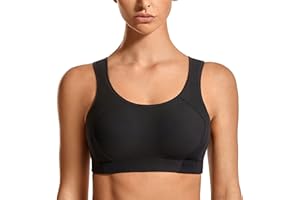 SYROKAN Damski Biustonosz Sportowy Z Pełnym Zakryciem I Lekko Wyściełanym Odpornym Na Uderzenia Sportowym Biustonoszem Z Kontrolą Wstrząsów